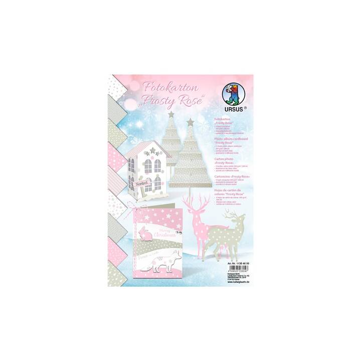 URSUS Papier spécial Frosty Rose (Pink, Multicolore, A4, 9 pièce)