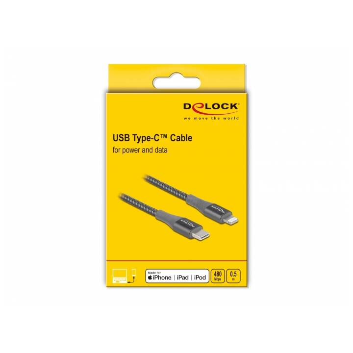 DELOCK USB C - Lightnin Câble USB (USB-C, 0.5 m)