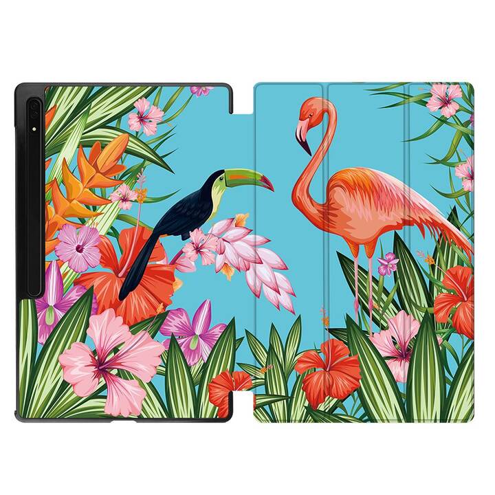 EG Housse (11", Galaxy Tab S9, Oiseaux, Bleu)