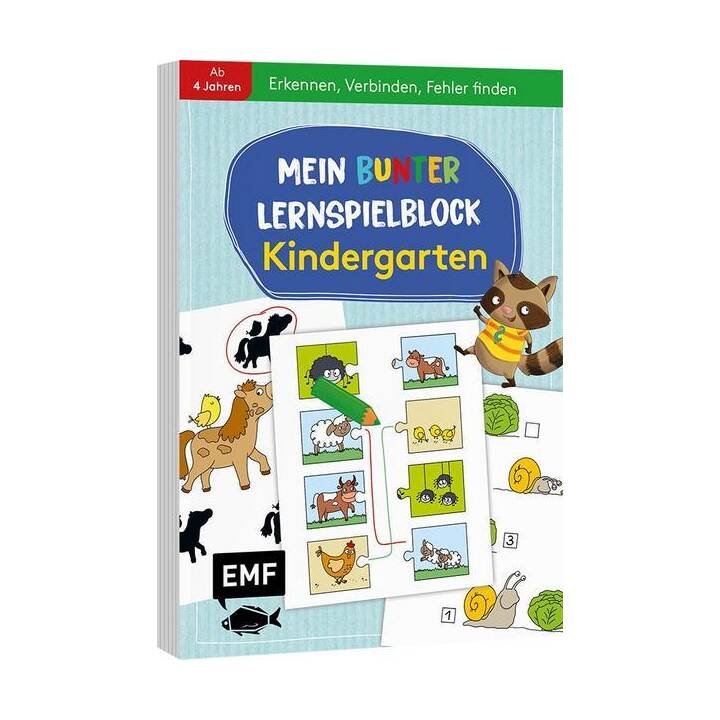 Mein bunter Lernspielblock - Kindergarten: Erkennen, Verbinden, Fehler finden