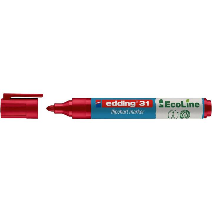 EDDING Marqueur pour Flipchart EcoLine 31 (Rouge, 1 pièce)