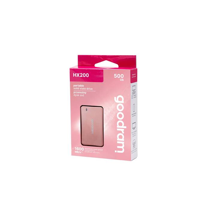 GOODRAM HX200 (USB Typ-C, 500 GB, Roségold)