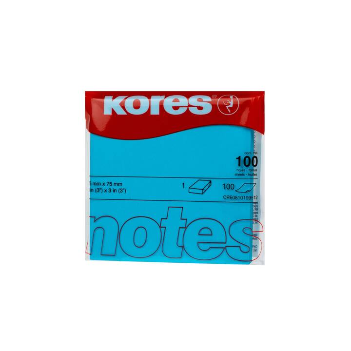 KORES Notes autocollantes (100 feuille, Bleu)