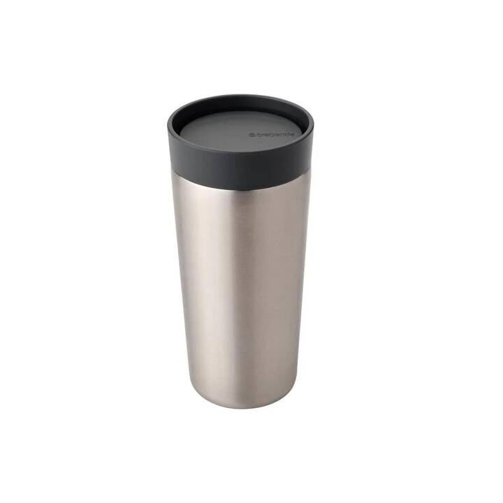 BRABANTIA Gobelet isotherme Make & Take (0.36 l, Argent, Gris, Gris foncé, Noir, Acier inox, Dark Grey)