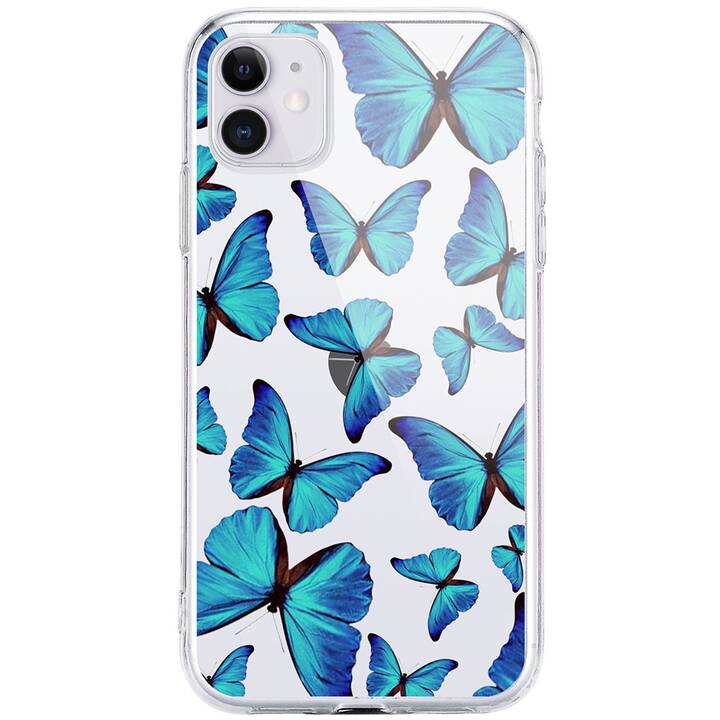 EG cover posteriore per iPhone 12 Mini 5.4" (2020) - blu - farfalla
