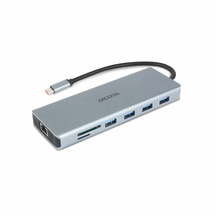 DICOTA Stazione d'aggancio (DisplayPort, 2 x HDMI, RJ-45 (LAN), 3 x USB 3.0 di tipo A, USB di tipo C, USB di tipo A)