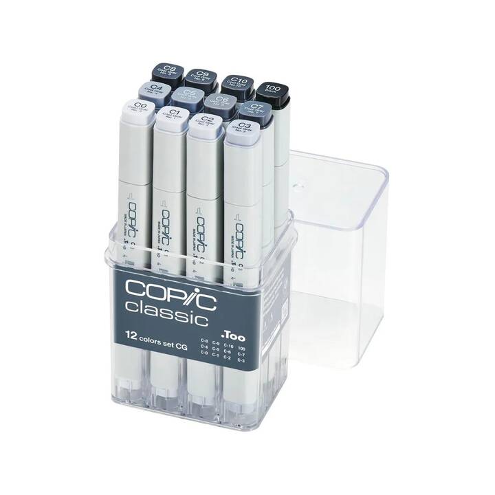 COPIC Marcatore creativo Classic (Grigio, Nero, Bianco, 12 pezzo)