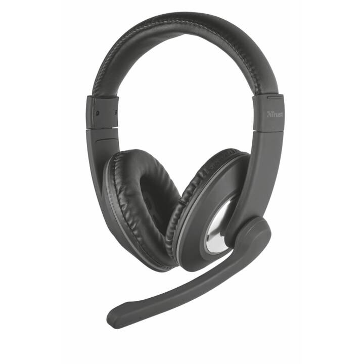 TRUST Office Headset (Over-Ear, Kabel, Schwarz)