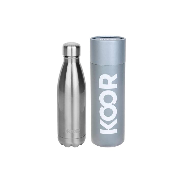 KOOR Thermo Trinkflasche Steel (0.5 l, Silber)