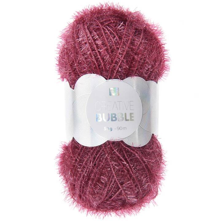 RICO DESIGN Wolle Creative Bubble (50 g, Rot, Dunkelrot)