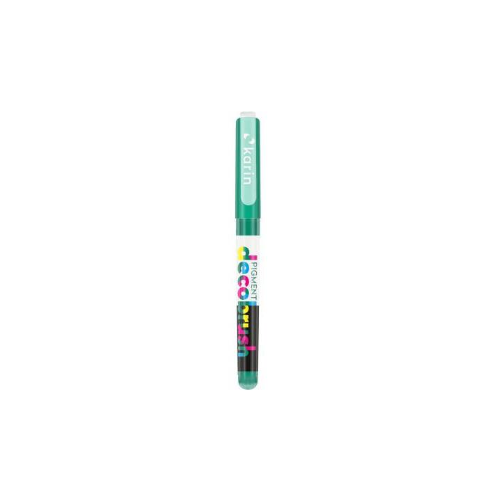 KARIN Pennarello acrilico Pigment DecoBrush 340U  (Verde, 4 pezzo)