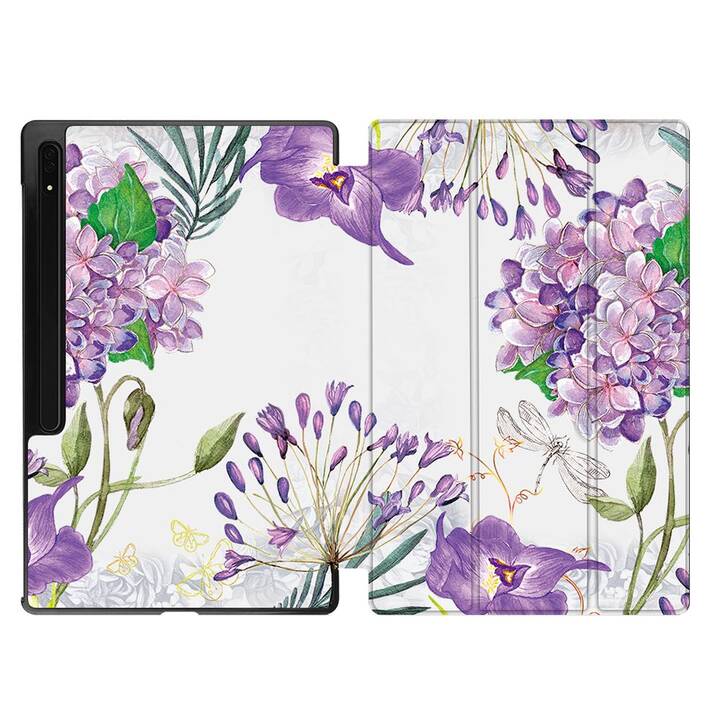 EG Housse (11", Galaxy Tab S9, Fleurs, Pourpre)