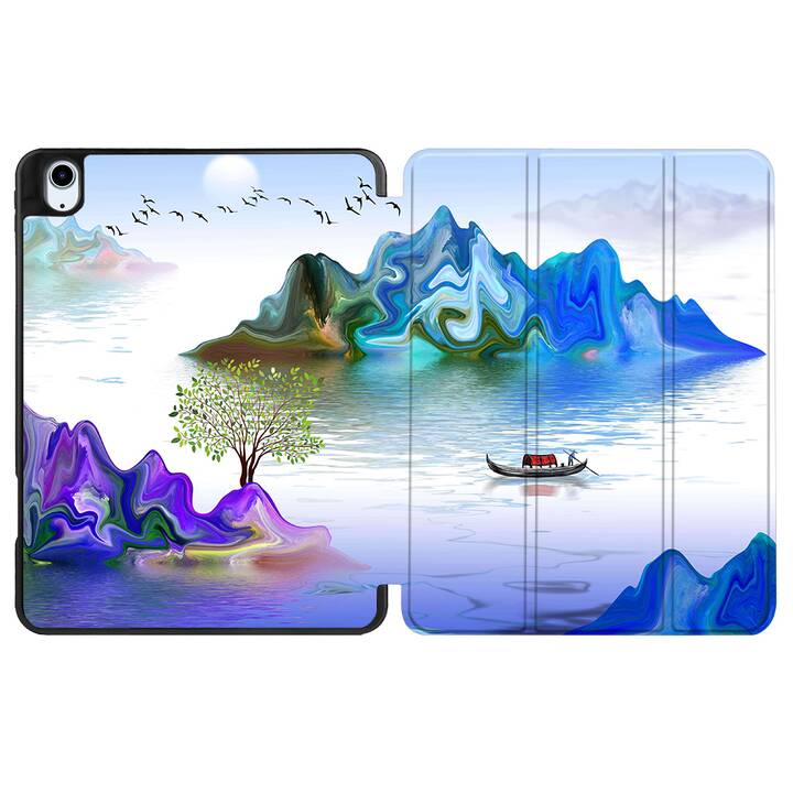 EG coque pour iPad Air 10.9" (2022) 5e génération - bleu - peinture de paysage