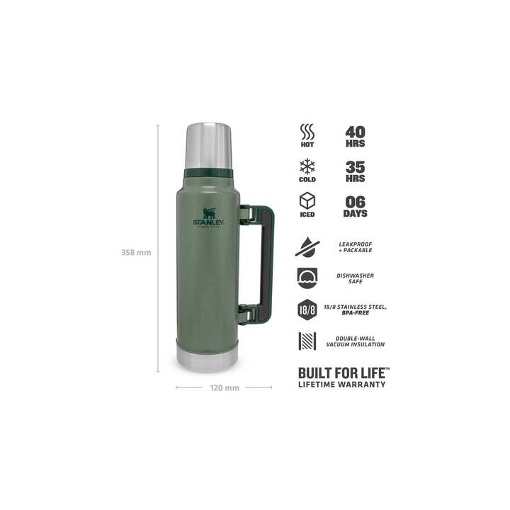 STANLEY Gourde isotherme Classic (1.4 l, Vert)