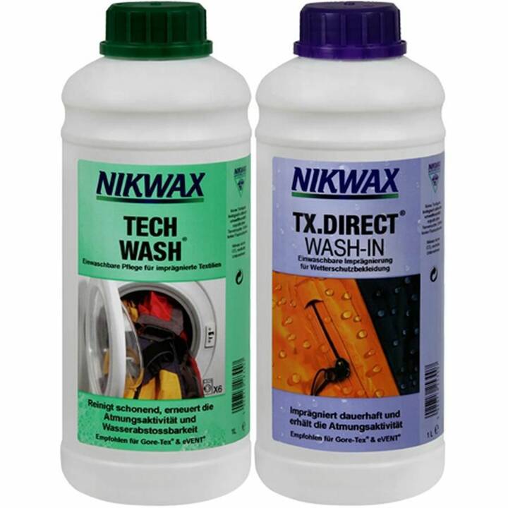 NIKWAX Produit d'imprégnation Tech Wash & TX.Direct Wash-In (2 x 1000 ml, Liquide)