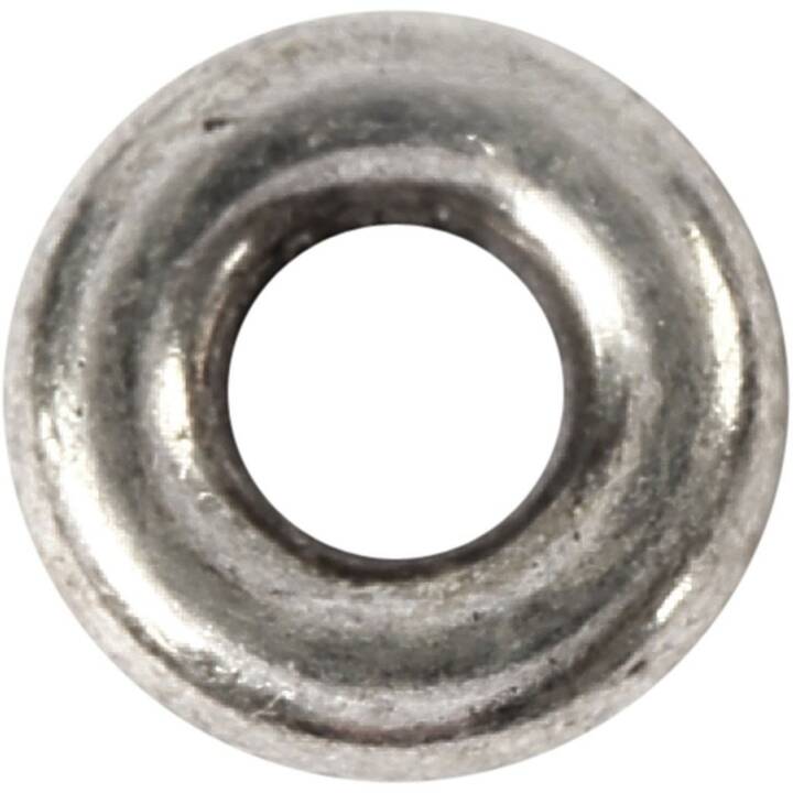 CREATIV COMPANY Perlen (15 Stück, Metall, Silber)