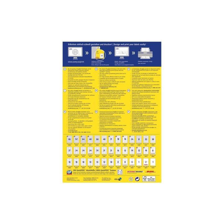 AVERY ZWECKFORM Foglie etichette per stampante (57 x 105 mm)