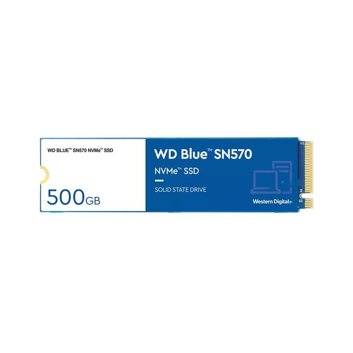 WESTERN DIGITAL Blue SN570 (PCI Express, 500 GB, Gold, Weiss)
