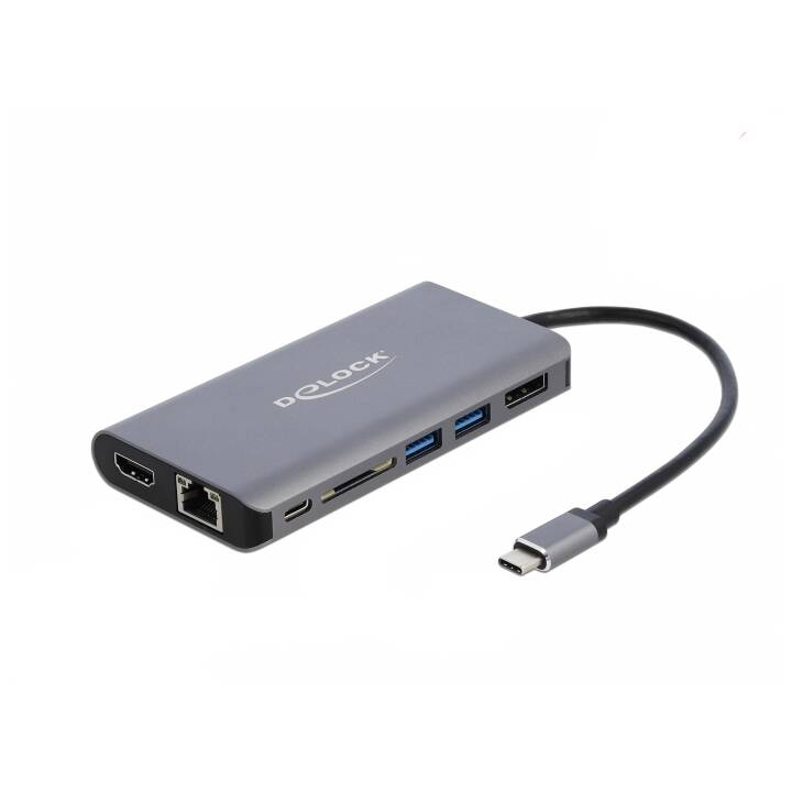 DELOCK Dockingstation 87683  (DisplayPort, HDMI-Eingang, 2 x USB 3.0 Typ-A, USB 3.0 Typ-C, RJ-45 (LAN))