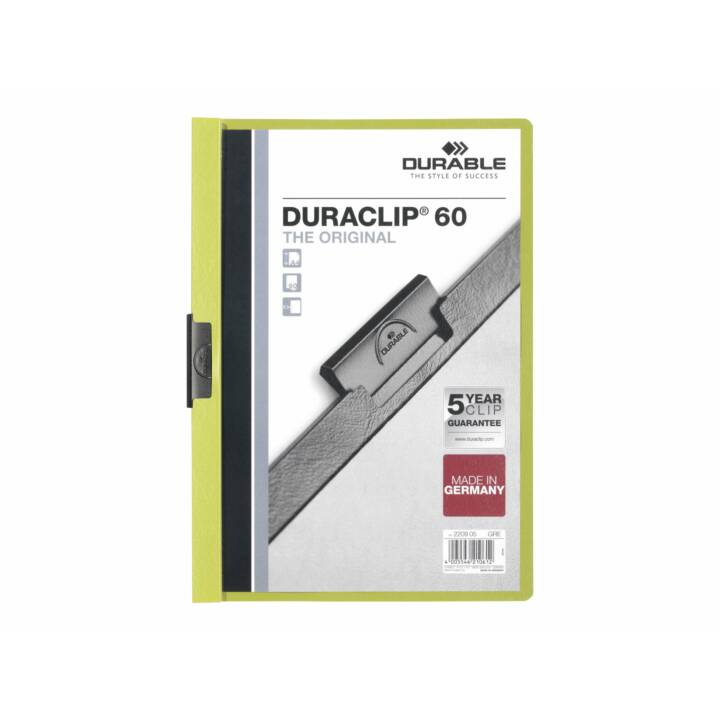 DURABLE Cartellina con clip Duraclip (Verde, A4, 1 pezzo)