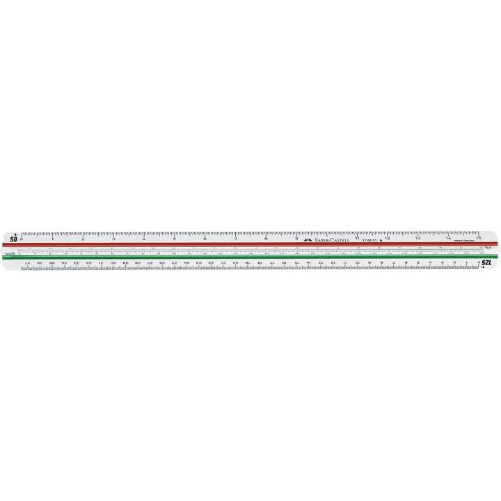 FABER-CASTELL Règle 853HP (30 cm, Vert, Rouge, Blanc)