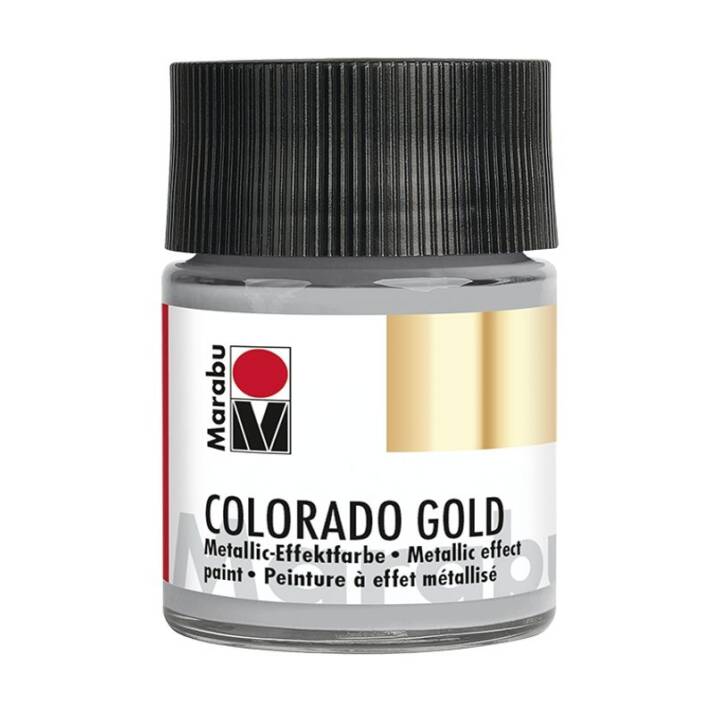 MARABU Peinture métallique Colorado Gold (50 ml, Argent, Transparent, Noir)