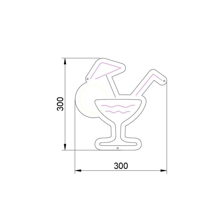 VEGAS LIGHTS Lumière d'ambiance LED Cocktail Drink (Rose, Jaune, Blanc, 10 W)