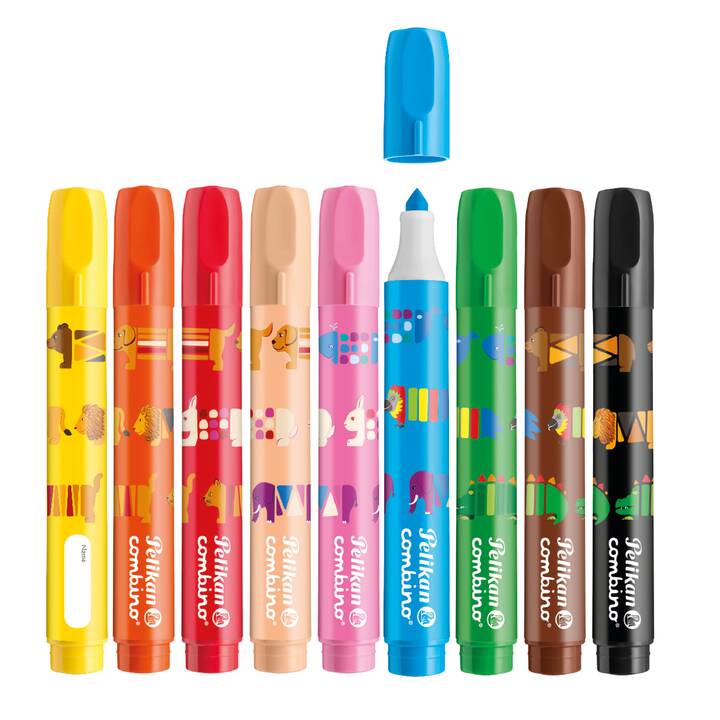 PELIKAN Combino Super 411 Crayon feutre (Multicolore, 9 pièce)