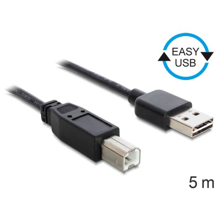 DELOCK Câble USB (USB 2.0 Type-B, USB 2.0 Type-A, 5 m)