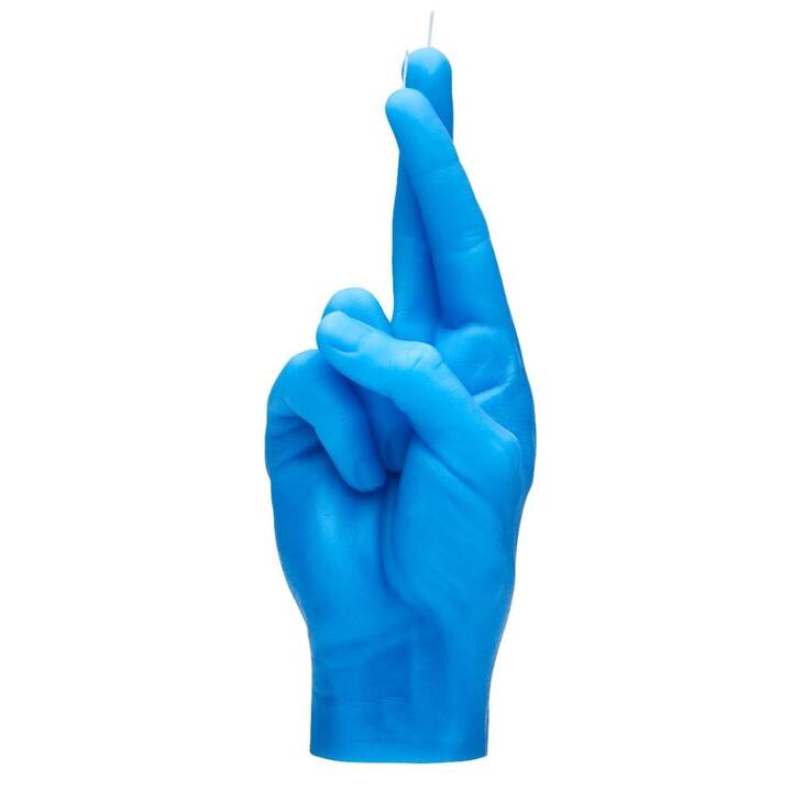 CANDLEHAND Motivkerze Crossed Fingers (Blau)