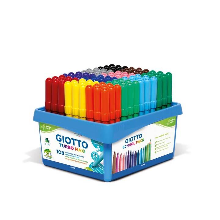 GIOTTO Turbo Color Maxi Crayon feutre (Multicolore, 108 pièce)