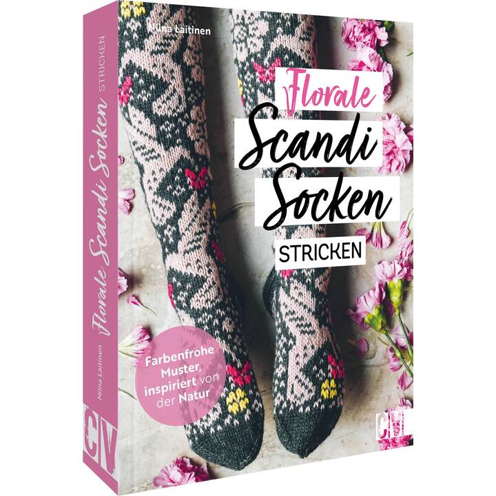 Florale Scandi-Socken stricken
