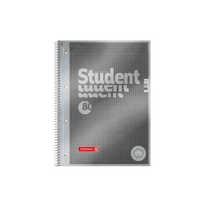 BRUNNEN Notizblock Premium Student (A4, Kariert)