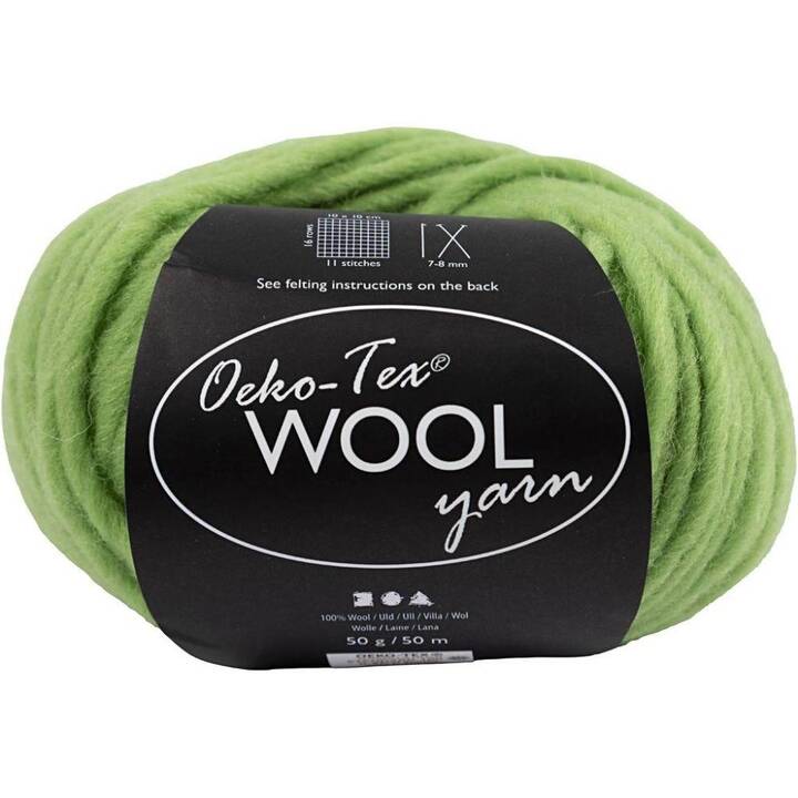 CREATIV COMPANY Wolle Oeko-Tex (50 g, Hellgrün, Grün)