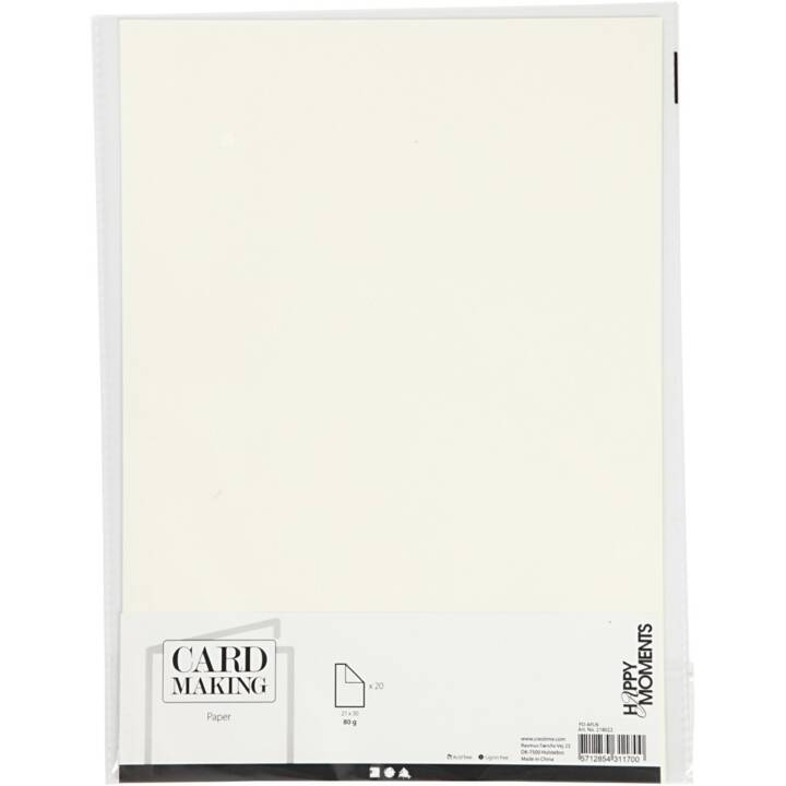 CREATIV COMPANY Fotokarton Card Making (Cream, A4, 20 Stück)
