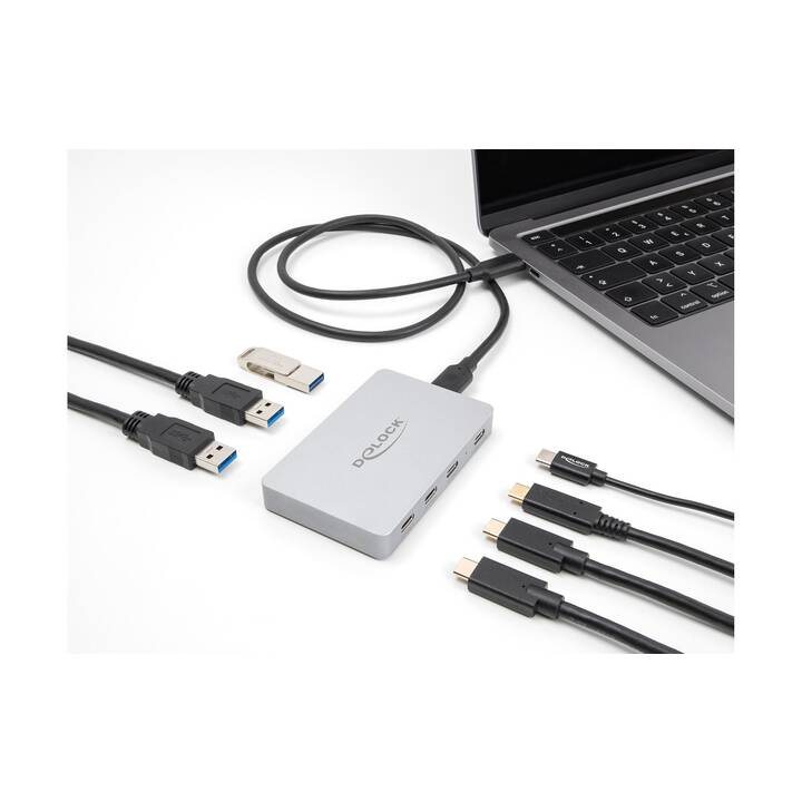 DELOCK USB-Hub (7 Ports, USB C, USB A)