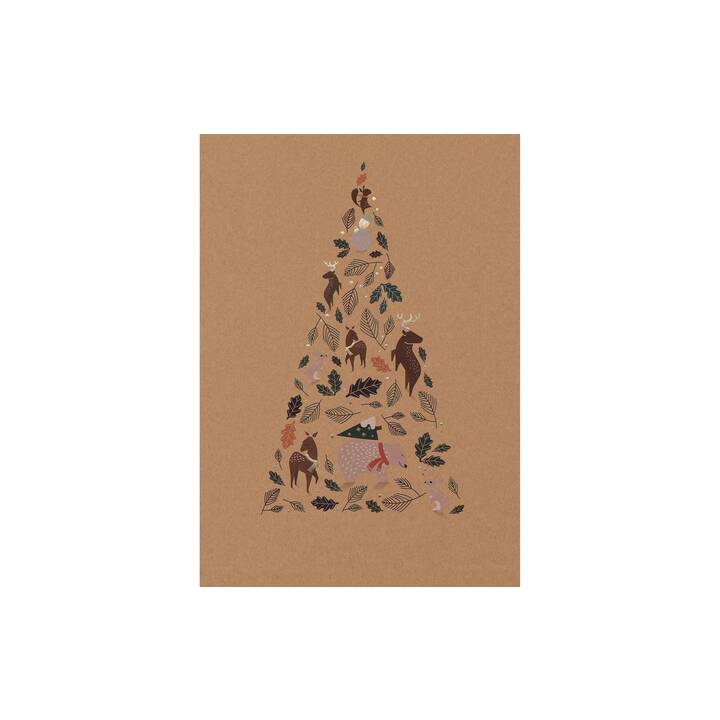FOLIA Ensemble de papier de construction Magic Christmas (Brun, Vert, A4, 20 feuille)