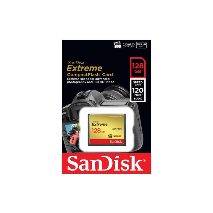 SANDISK Compact Flash Extreme (VPG 20, 128 GB, 120 MB/s)