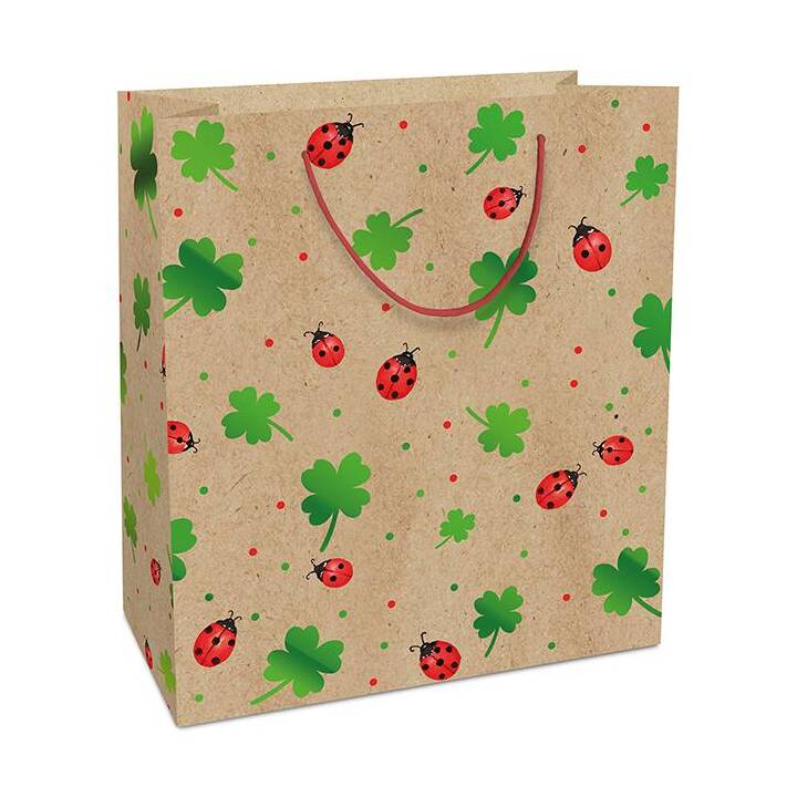 BRAUN + COMPANY Borse regalo Natural Luck (Marrone, Rosso, Verde, Coccinella)