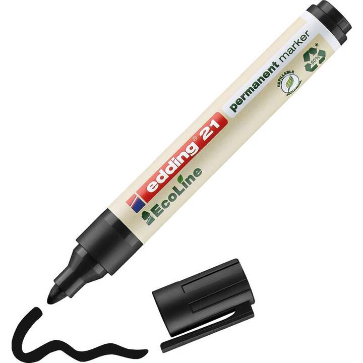 EDDING Permanent Marker EcoLine (Schwarz, 1 Stück)