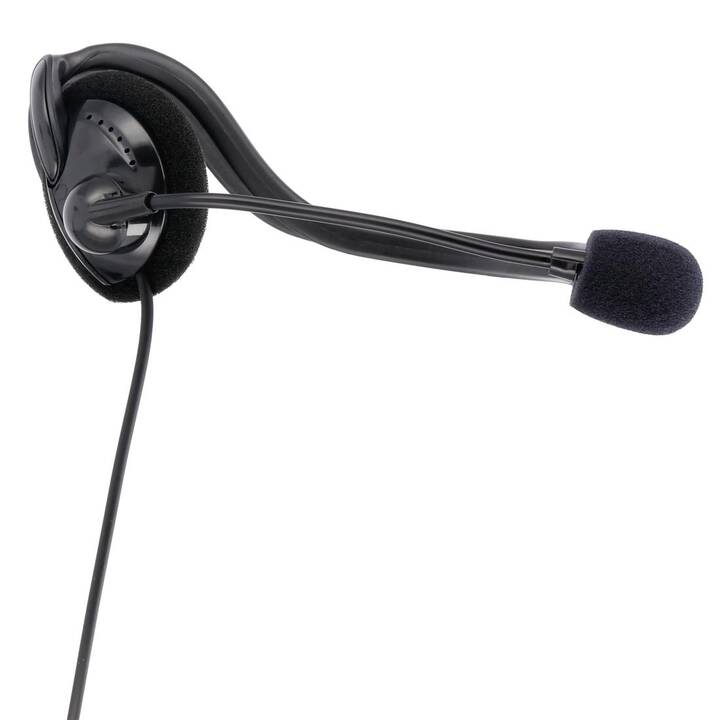 HAMA Office Headset NHS-P100 (On-Ear, Kabel, Schwarz)