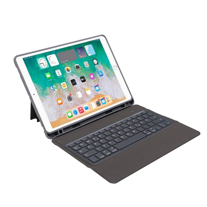 DEQSTER Slim Type Cover (10.2", iPad Gen. 9 2021, iPad Gen. 8 2020, iPad Gen. 7 2019, Nero)