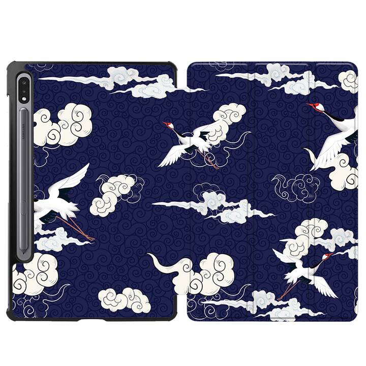 EG coque pour Samsung Galaxy Tab S8+ 12.4" (2022) - bleu - oiseau grue