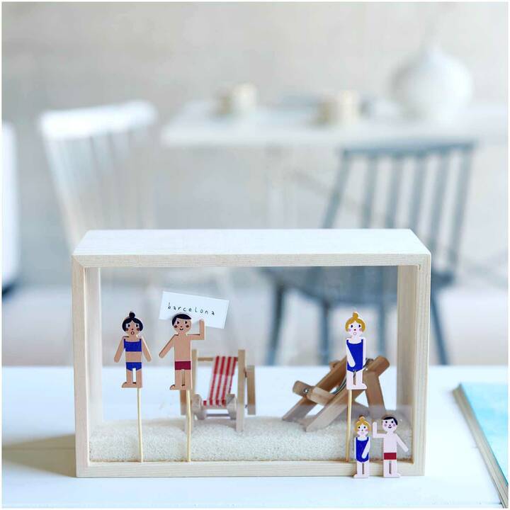 RICO DESIGN Mobili miniatura da giardino decorativi (Blu, Bianco, Marrone)