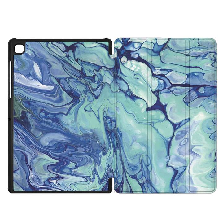 EG coque pour Samsung Galaxy Tab A7 Lite 8.7" (2021) - bleu - marbre