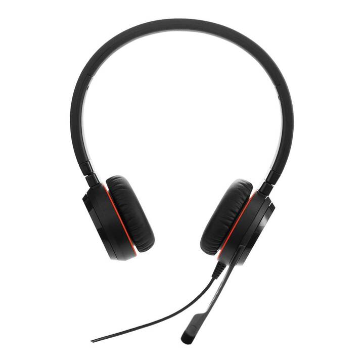 JABRA Office Headset Evolve 30 II (On-Ear, Kabel, Schwarz, Rot)