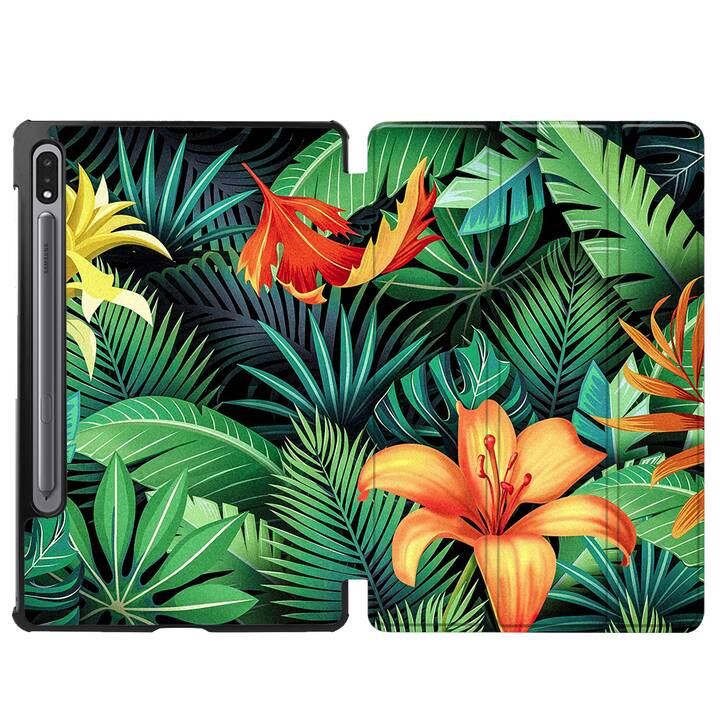 EG coque pour Samsung Galaxy Tab S8+ 12.4" (2022) - vert - feuilles