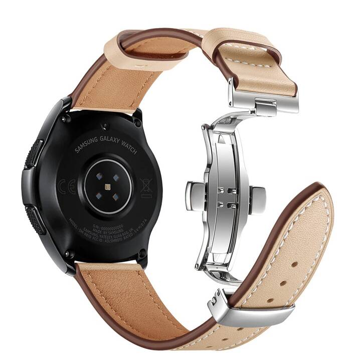 EG Cinturini (Samsung Galaxy Galaxy Watch Active 2 40 mm / Galaxy Watch Active 2 44 mm, Argento, Marrone)