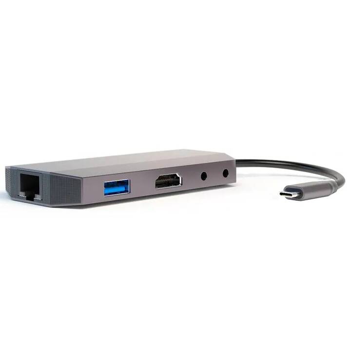 4SMARTS Stazione d'aggancio 9in1 Hub (HDMI, 2 x USB 3.0 di tipo A, USB 2.0 di tipo C, RJ-45 (LAN))