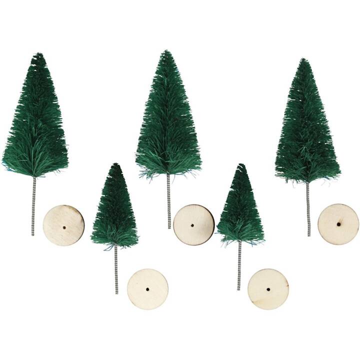 CREATIV COMPANY Décoration de Noël à poser Trees (5 pièce, Arbre)